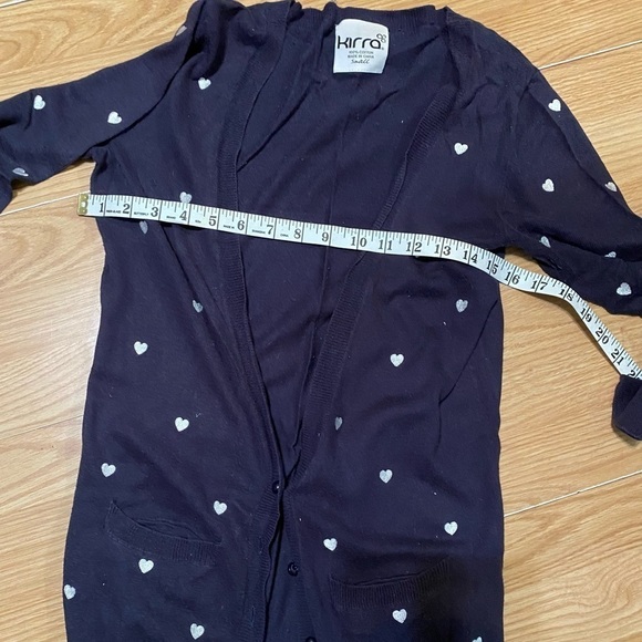 Kirra Hearts Cardigan Sweater 3/4 Sleeve Size S - Picture 4 of 9